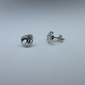 9ct White Gold Fancy Round Stud Earrings