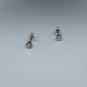 9ct White Gold Round Diamond Earrings