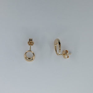 9ct Rose Gold Oval Stud Earrings