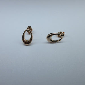 9ct Rose Gold Oval Stud Earrings