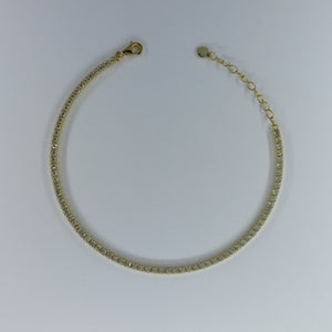 Ladies Yellow Gold on Silver C/Z Tennis Bracelet