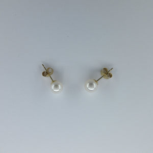 9ct Yellow Gold Pearl Stud Earrings