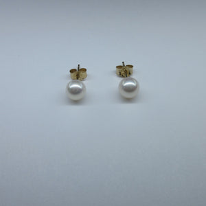 9ct Yellow Gold Pearl Stud Earrings