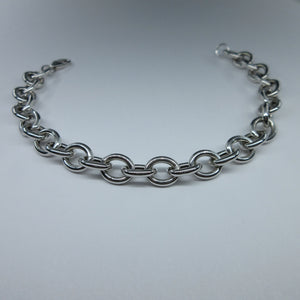 Ladies 9ct White Gold Oval Link Bracelet