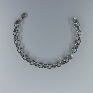 Ladies 9ct White Gold Oval Link Bracelet