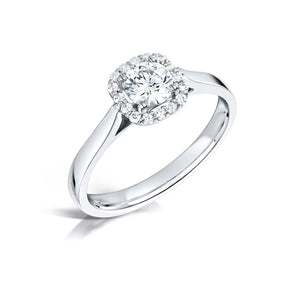Ladies Platinum & Diamond Halo Engagement Ring
