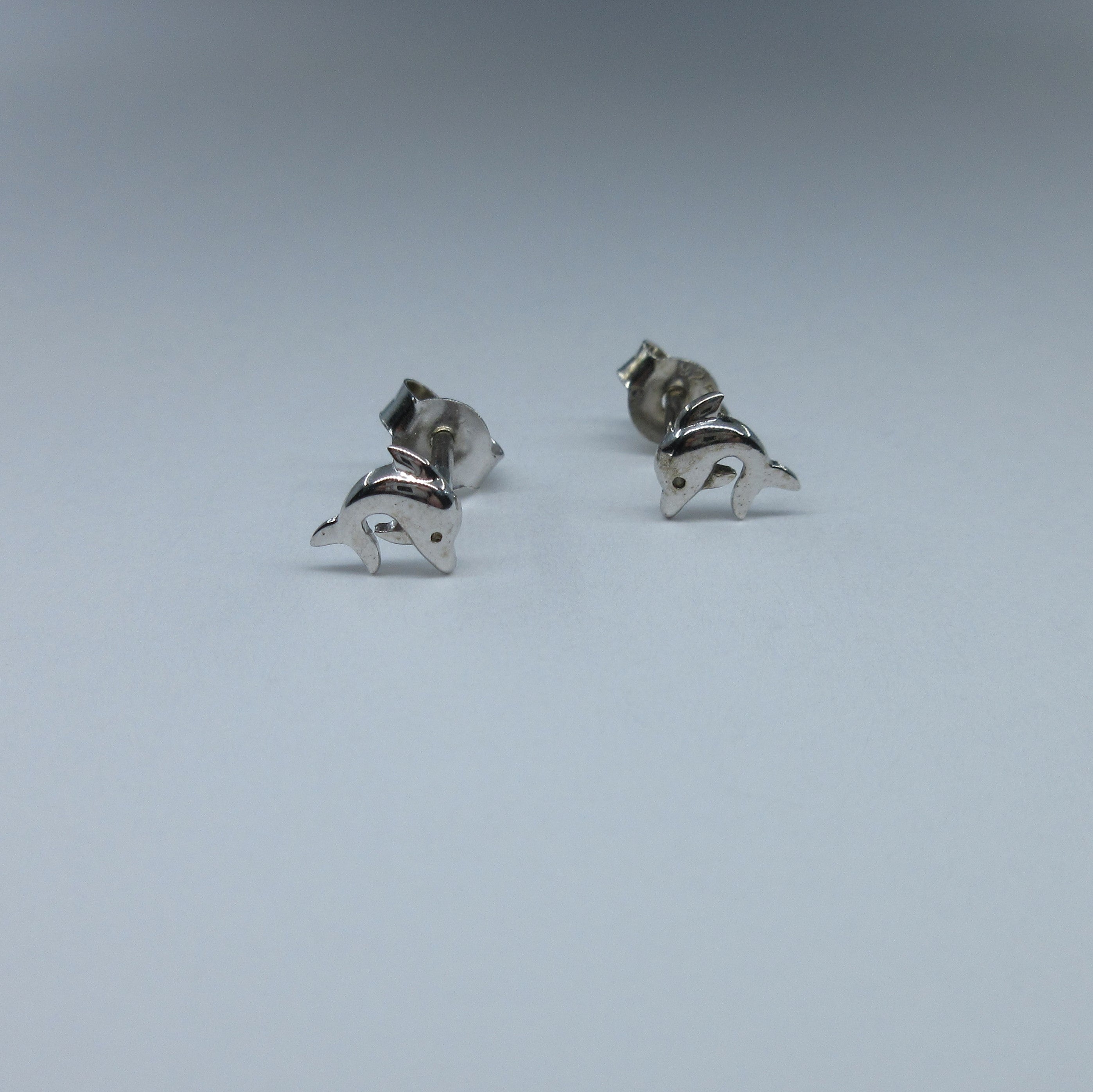 Silver Dolphin Stud Earrings