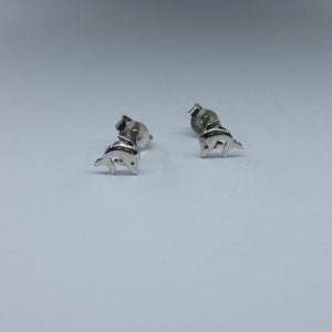 Silver Dolphin Stud Earrings